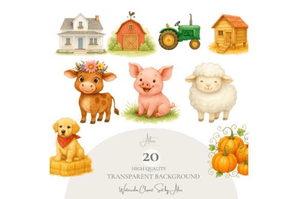 Download Farmhouse Clipart Set - Farmhouse clipart Collection