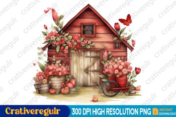 Download Valentines Day in Farmhouse Clipart - Farmhouse clipart Collection