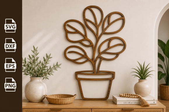 Download Potted Plant Tree Laser Cut Files Svg - Laser cut files Collection