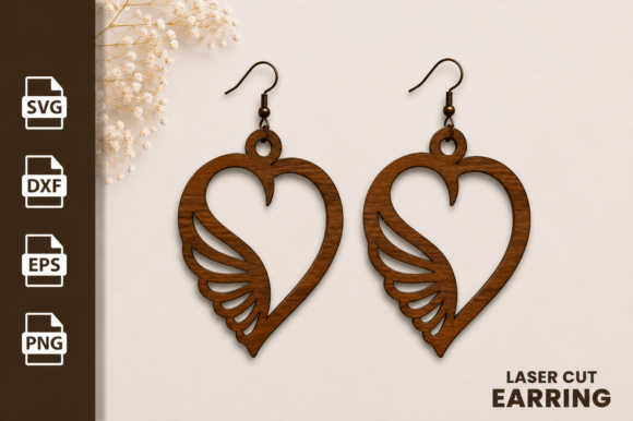 Download Heart Shape Earring Laser Cut Files SVG - Laser cut files Collection