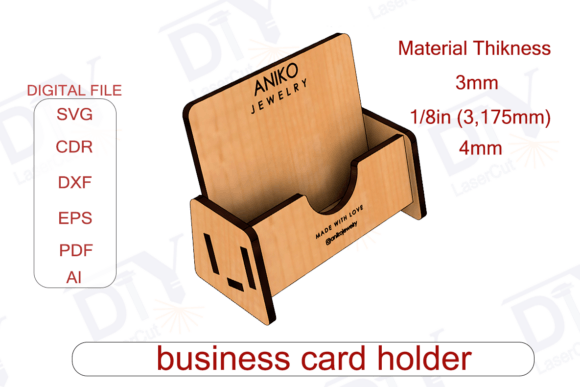 Download Business Card Holder Laser Cut Files SVG - Laser cut files Collection