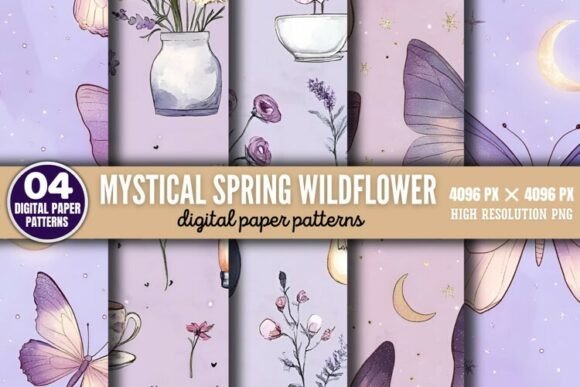 Download Mystical Spring Wildflower Patterns Digi - Patterns Collection