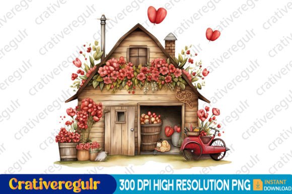 Download Valentines Day in Farmhouse Clipart - Farmhouse clipart Collection