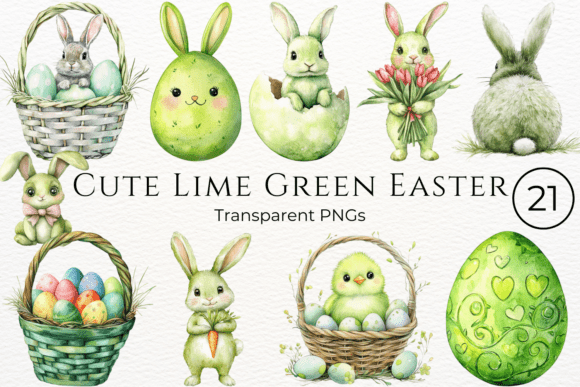Download Cute Lime Green Easter Cliparts - Easter cliparts Collection