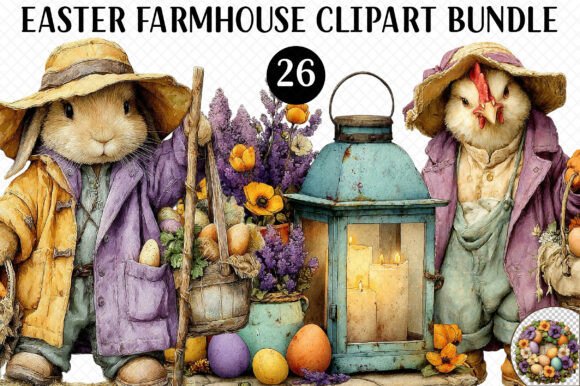 Download Easter Farmhouse Clipart Bundle - Farmhouse clipart Collection