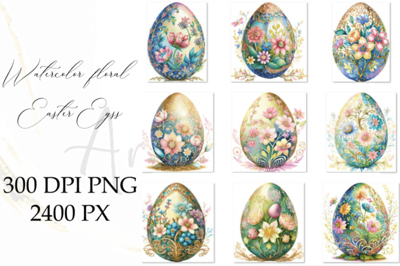 Download Watercolor Floral Easter Eggs - Floral easter eggs Collection