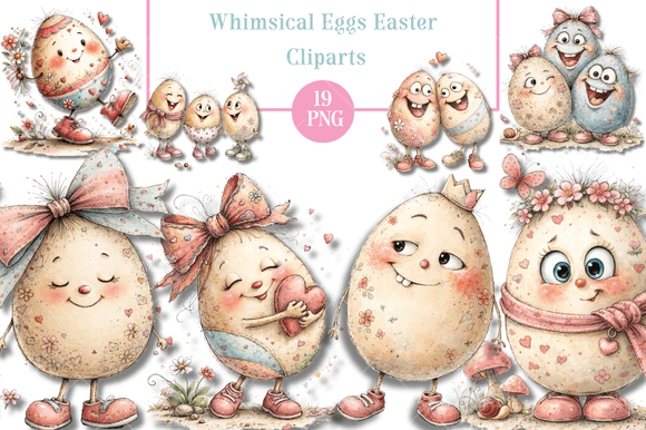 Download Whimsical Eggs Easter Cliparts - Easter cliparts Collection