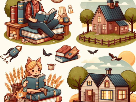 Download Reading Books in Farmhouse Clipart - Farmhouse clipart Collection