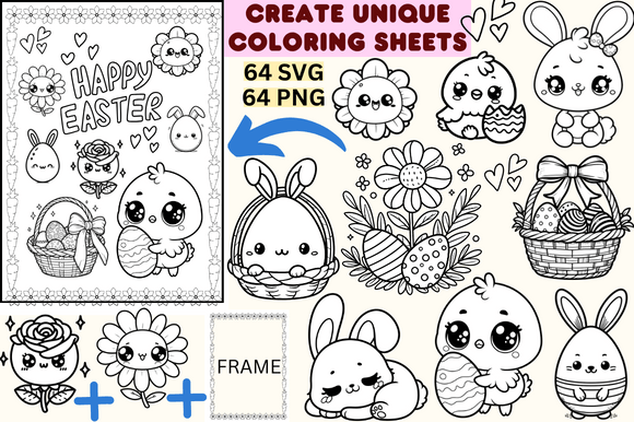 Download Easter Cliparts Black and White SVG PNG - Easter cliparts Collection