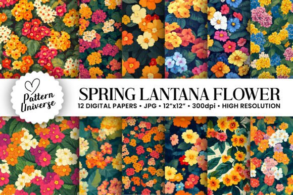 Download Colorful Spring Lantana Flowers Patterns - Patterns Collection