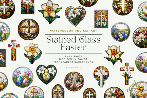 Download Stained Glass Easter Cliparts - Easter cliparts Collection